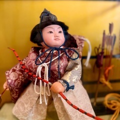 伝統的 五月人形 武者飾りケース入りの画像