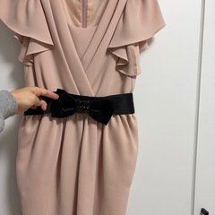 結婚式 パーティ　ドレス　ピンクページュ 9号の画像
