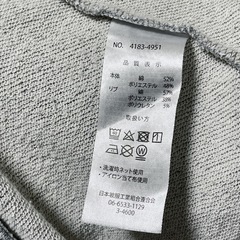 【日本被服工業】レディース スウェット グレー 長袖 M 無地の画像