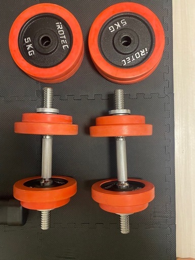 【3月末まで】IROTECダンベル40kg/可変式ベンチ/マットセット