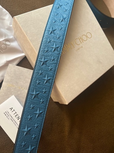 [未使用美品]Jimmy Choo メンズベルトスターエンボス 