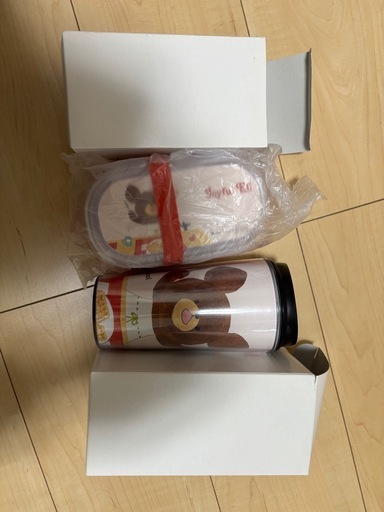 くまのがっこう新品タンブラーお弁当箱セット箸付き (いせママ 