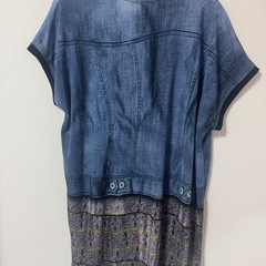 ③【P・I・E・R・S】デニム風ジャケットと花柄ドレスのプリント　チュニックの画像