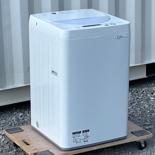 高圧洗浄済み ! ! ◇シャープ 洗濯機 2017年製 5.5Kg おしゃれ着 ガンコ汚れコース 風乾燥ES-GE5A 保証付 ! 配