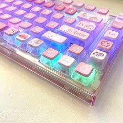 YUNZII X75 Gasket structure メカニカルキーボード 透明ピンクの画像