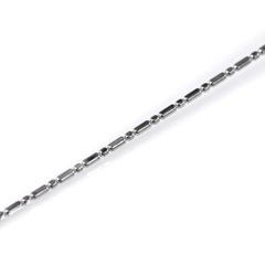 【新品・未使用】K18WG 輝き放つ 形状記憶 オメガネックレス 0.8mm 全長約40cm＋アジャスター5cm (スライド式)の画像