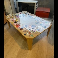 3/28まで　ニトリ　折りたたみローテーブル　90x60x32cm ステッカー貼りの画像