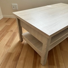 ホワイトウォッシュ ローテーブル センターテーブルの画像