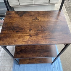 f●t■レンジボード/キッチンラック【W60×D42×H148cm】ヴィンテージ調キッチン収納（使用期間わずか）の画像