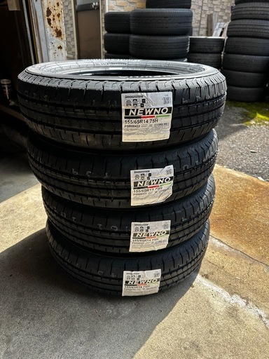タイヤ組み換え込み　155/65R14 ブリヂストン新品タイヤ　軽自動車に