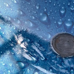 メダカ鉢　洗面ボウル　水滴柄の画像