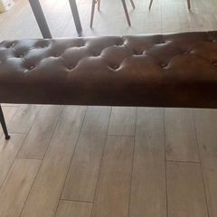 美品 レザーベンチチェア ブラウン／使用1年／2000円の画像