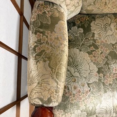 カリモク 金華山 1人掛けソファ 肘掛椅子 昭和レトロ アンティーク 花柄 の画像