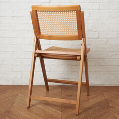 【！送料別！】 Indian Creek Fete Kyoto ラタン フォールディング チェア チーク 籐 折りたたみ式 椅子 ダイニングチェア モダン イス 籐編み 96151の画像
