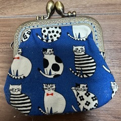 がま口財布ネコ柄🐱の画像