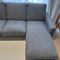 ニトリ 布張カウチソファ　グレーの画像