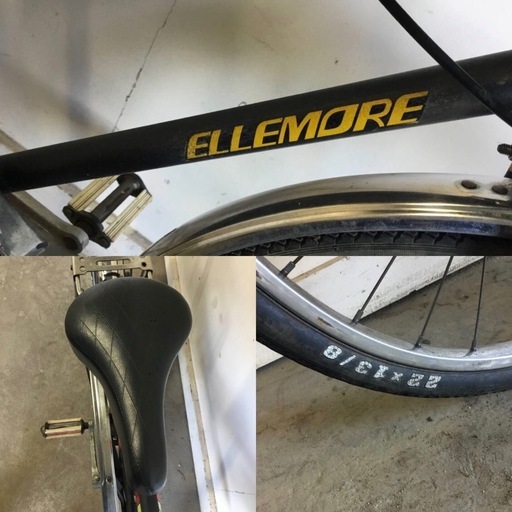 A-498△ v 岐阜発/ レトロ/ ELLE MORE/ 22インチ/ 自転車/ デコチャリ/ 5段変速/ タイヤひび割れあり/ 走行確認/ 現状品/ 管12s/ R8.3/8 △
