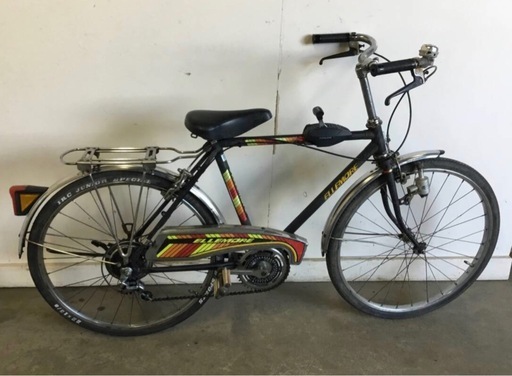 A-498△ v 岐阜発/ レトロ/ ELLE MORE/ 22インチ/ 自転車/ デコチャリ/ 5段変速/ タイヤひび割れあり/ 走行確認/ 現状品/ 管12s/ R8.3/8 △