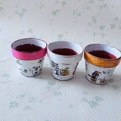 デコパージュ アニタジェラーム 植木鉢セットの画像