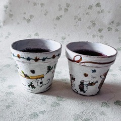 デコパージュ アニタジェラーム 植木鉢セットの画像