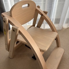 大和屋　折りたたみ式ベビーチェア　木製　子ども椅子の画像