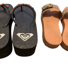 ROXY、サンダル2足組USEDの画像