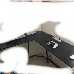 L字　ゲーミング　デスク　　木製の画像