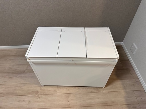 【超美品】山崎実業 Tower 蓋付き目隠し分別ダストワゴン タワー 45L 3分別 ホワイト 