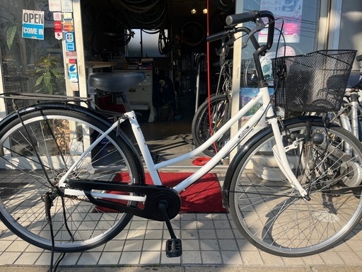 白のママチャリ　27インチ　綺麗な中古車