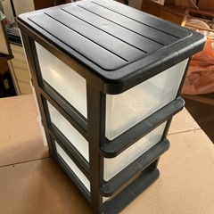 SHINWA 3段引き出し収納　グレーの画像