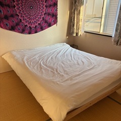 【3/31限定】ベッド一式無料（フレーム＋マットレス＋敷きパッド+布団セット）即使用可の画像