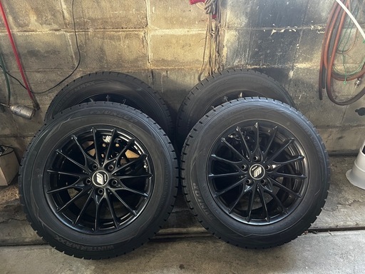 【9分山・WORK製】215/60R16 ダンロップ WINTER MAXX 4本セット PCD114.3 5H IS50