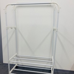 ハンガーラック キャスター付き 工具不要 スリム 棚付き 2段 省スペースの画像