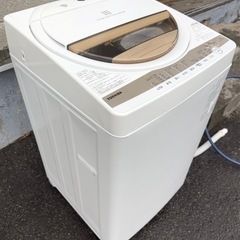 札幌市内配送可 美品 21年製 東芝 TOSHIBA 6kg 全自動洗濯機 AW-6GM1-W グランホワイトの画像