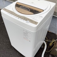 札幌市内配送可 美品 21年製 東芝 TOSHIBA 6kg 全自動洗濯機 AW-6GM1-W グランホワイトの画像