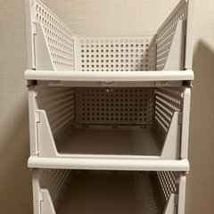 コンパクト収納可能　プラスチック棚　洗面棚　収納棚の画像