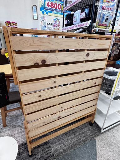 ✨職人謹製・国産ひのき✨ 中居木工 折りたたみベッド ? らくらくスプリング付・通気性抜群 参考上代￥46,750 No.3986 ?