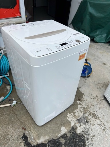 NO B946?福岡市内配送設置無料✨?全自動洗濯機 ベージュ系 ES-GE4E-C [洗濯4.5kg /簡易乾燥(送風機能) /上開