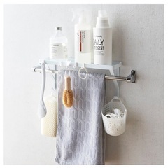 ［ タオル掛け上ラック (白)］山崎実業 towerの画像