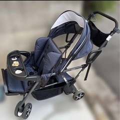 二人乗りベビーカー　カトージ　　　ネイビーの画像