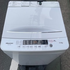 f●t■【2024年製/美品】Hisenseハイセンス・全自動洗濯機5.5kg【HW-K55E】ステンレス槽・ホワイト【商品頻度わずか】の画像