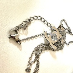 美品S925ビンテージ2種のジルコニアネックレスペンダント、チェーン金具おまけの画像