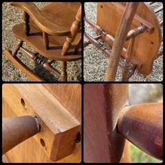 昭和レトロ 木製 ロッキングチェア アームチェア 古家具 ビンテージの画像