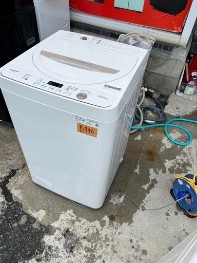 NO B946?福岡市内配送設置無料✨?全自動洗濯機 ベージュ系 ES-GE4E-C [洗濯4.5kg /簡易乾燥(送風機能) /上開