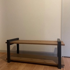 木目調でインダストリアルな棚、テレビボード！の画像