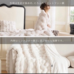 NERUS 正規品 ふわとろ毛布 もこもこ ダブルサイズ ベージュ オリジナルの画像