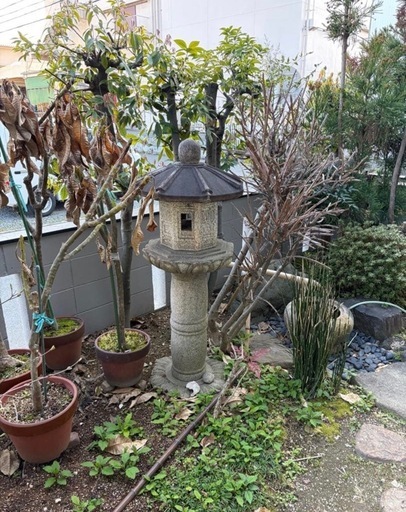本日3/24のみ！引取限定 　石灯籠  水鉢  石製  セット