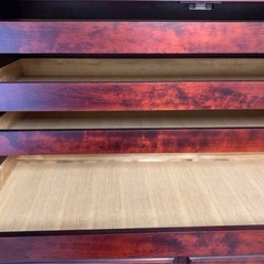 重厚 大型チェスト木製 着物 収納 和モダン キャビネットの画像