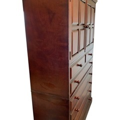 重厚 大型チェスト木製 着物 収納 和モダン キャビネットの画像