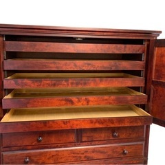 重厚 大型チェスト木製 着物 収納 和モダン キャビネットの画像